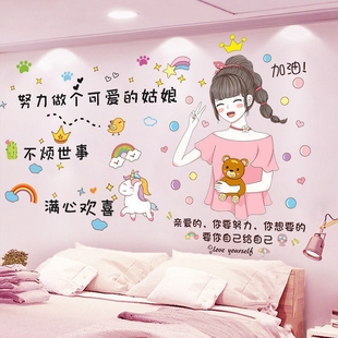 卧室床头装 饰品墙贴画网红房间布置墙上贴纸女生ins自粘墙纸壁纸