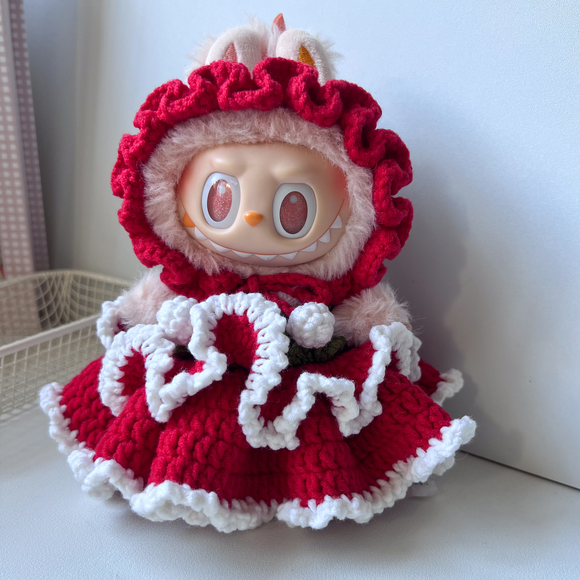 17cm泡泡玛特Labubu拉布布一二代圣诞限定套装裙子娃衣材料包