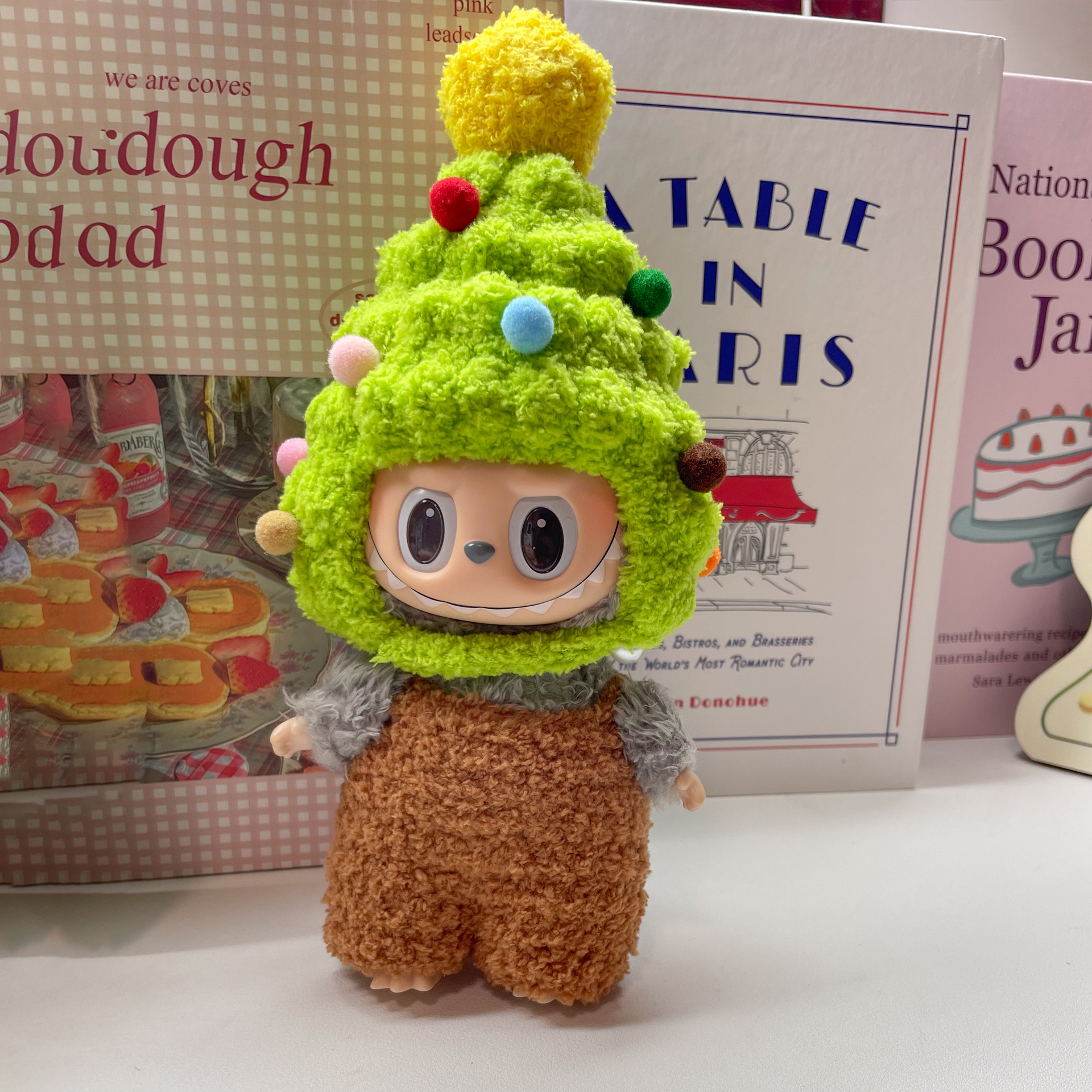 17cm泡泡玛特Labubu拉布布新款圣诞节圣诞树同款头套装玩偶服饰