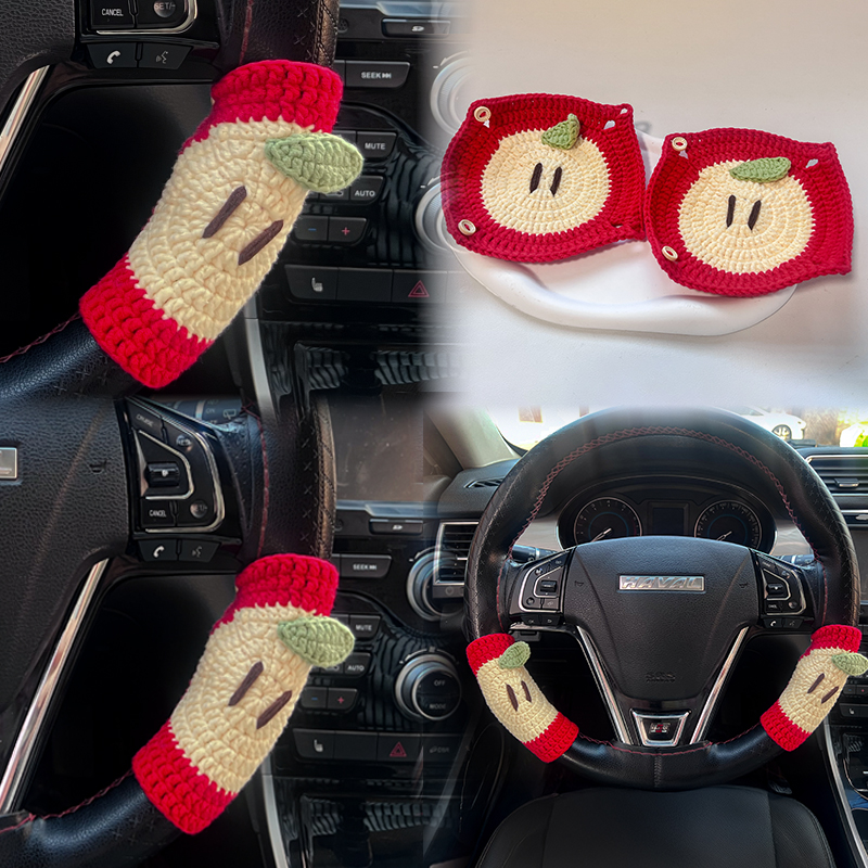 车载创意手工编织材料包新手diy汽车方向盘保护套秋冬防滑保暖