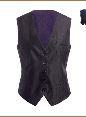 SCRT集喜瑭香云纱马甲英伦风高端修身单排扣背心SCMJ121