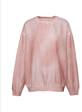 SCRT集喜瑭格纹扎染长袖体恤上衣SGS13771