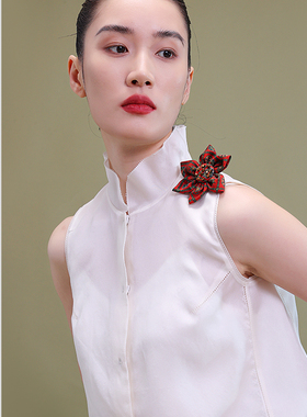 SCRT集喜瑭欧根缎复古桑蚕丝背心宫廷风SMJ2238