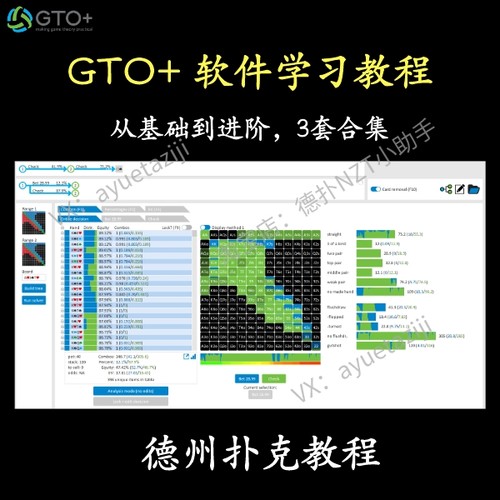 德州扑克教程GTO+软件学习教学基础进阶策略qs大学RCP红筹德扑