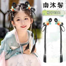 儿童古风汉服假发包古装一体式发箍全套头饰女童盘发造型发饰发髻