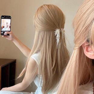 韩系珍珠流苏抓夹女2026新款后脑勺半扎发夹子高级感独特漂亮发饰
