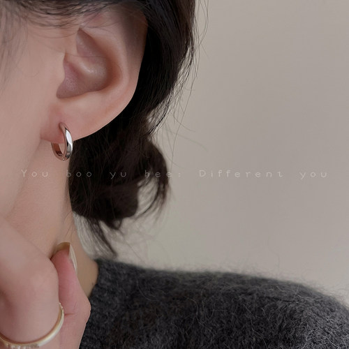 银色耳圈奢高级感日常百搭耳环