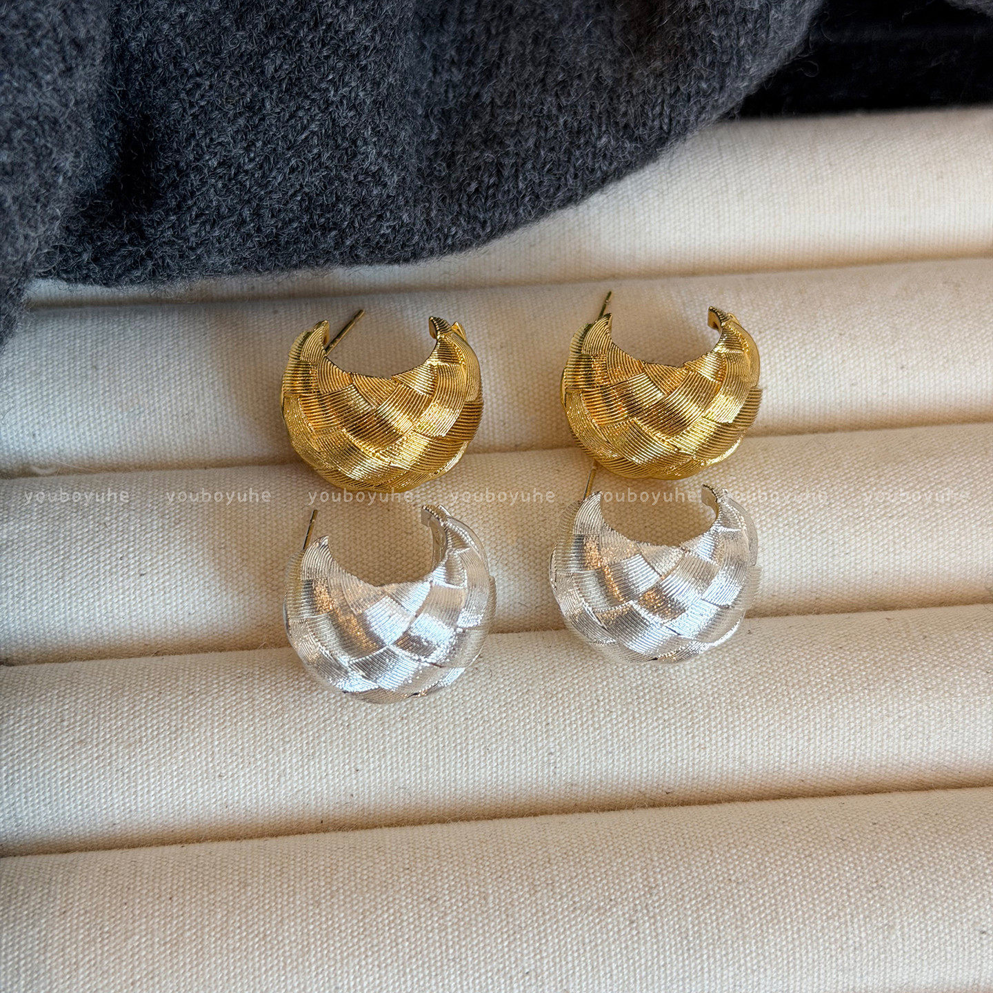 漫冬奢感~金色编织藤蔓C型耳环女高级感轻奢耳钉气质精致银针耳饰,饰品/流行首饰/时尚饰品新,耳环,淘宝优惠券,粉丝福利购,淘宝优惠卷