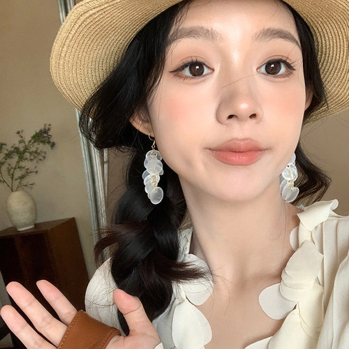 海边度假风长款贝壳流苏耳环耳饰