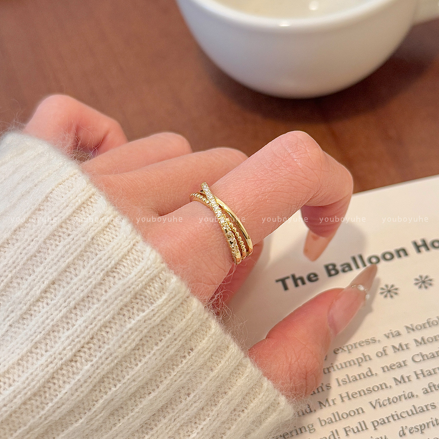 2025新款交叉开口戒指女轻奢高级感小众设计食指戒精致可调节手饰,饰品/流行首饰/时尚饰品新,戒指/指环,淘宝优惠券,粉丝福利购,淘宝优惠卷