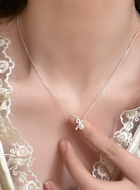 法式珍珠百分比吊坠高级感项链