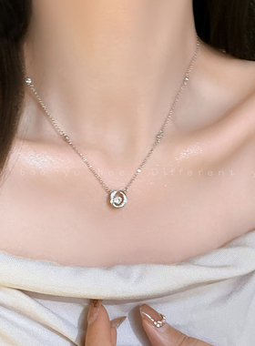 有薄与荷女三秒心动锆石项链