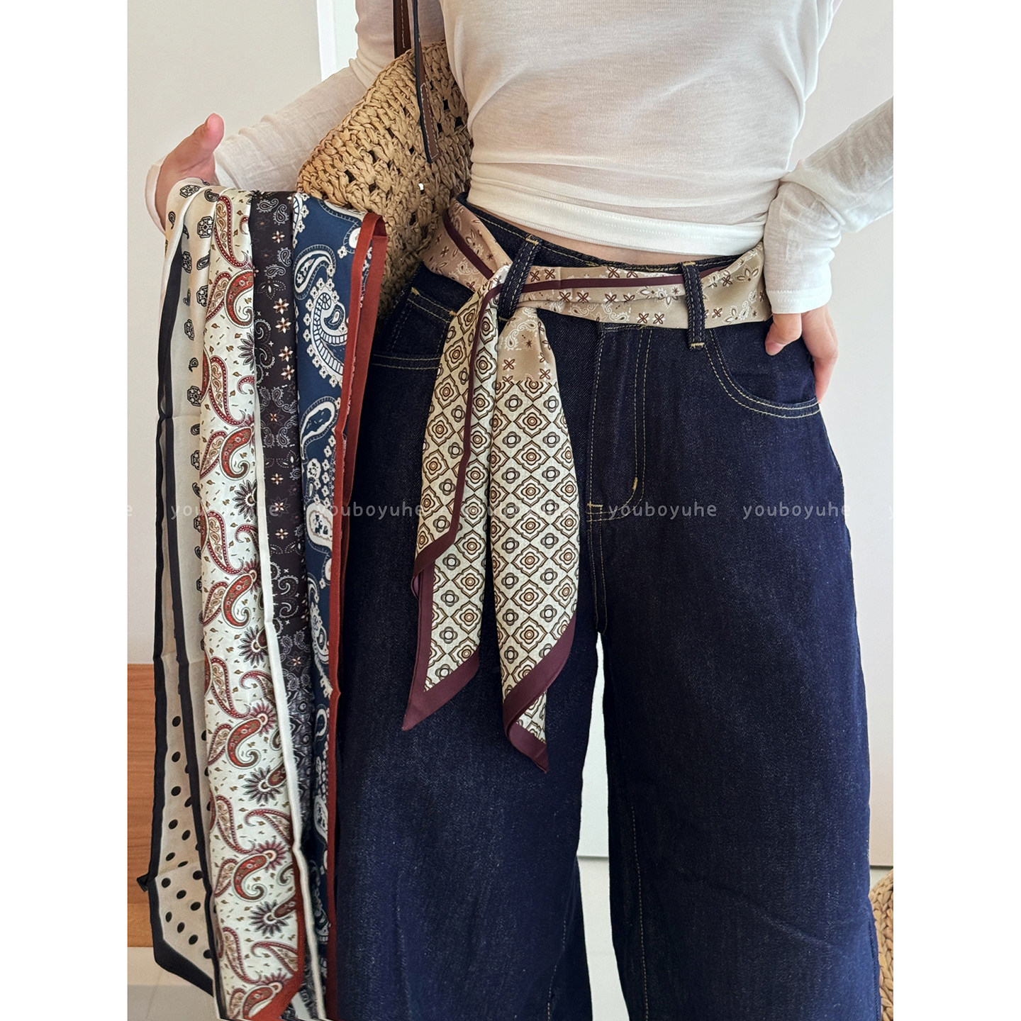 复古腰果花长条系脖丝巾女高级感飘带领巾牛仔裤腰带装饰腰间配饰,服饰配件/皮带/帽子/围巾,围巾/丝巾/披肩,淘宝优惠券,粉丝福利购,淘宝优惠卷