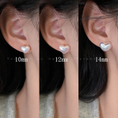 轻奢高级感精致耳环心形气质耳饰 爆款 法式 珍珠爱心耳钉女2025新款