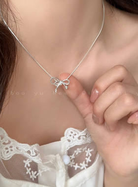 芭蕾风蝴蝶结项链高级感锁骨链