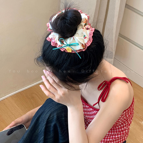 可爱小熊樱桃蝴蝶结大肠发圈头花