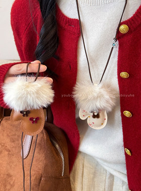 毛绒小熊手套项链新款高级感项链