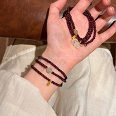 新中式 石榴石玉髓葫芦串珠手链女高级感小众精致手串多层叠戴手饰