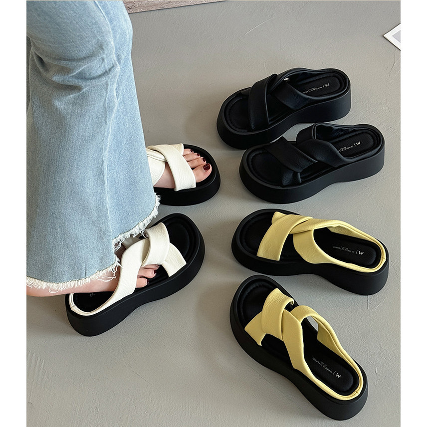 日本offcat拖鞋女夏季2025新款简约百搭小个子厚底休闲凉拖鞋