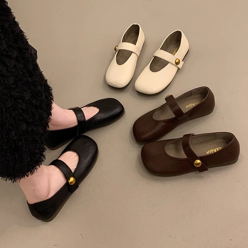 日本offcat软底玛丽珍皮鞋女2025新款复古百搭平底浅口豆豆鞋,女鞋,浅口单鞋,淘宝优惠券,粉丝福利购,淘宝优惠卷