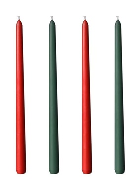 IN Chaos圣诞红绿色长杆蜡烛家用无烟无味法欧式烛光晚餐