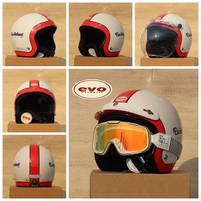 台湾evo kedon头盔复古43半盔1997摩托电动车3C安全通勤四季男女