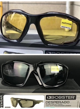 美国进口BOBSTER哈雷摩托车骑行风镜防风护目镜大脸夜视黄色晚上