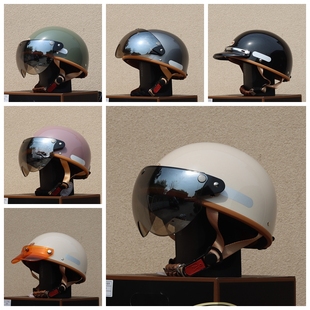 台湾evo头盔复古半盔摩托电动瓶车安全帽3C认证夏季 天瓢男女正品