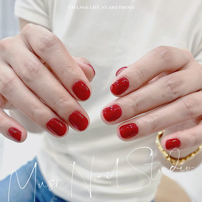 亮红色甲油胶Gentle微粉