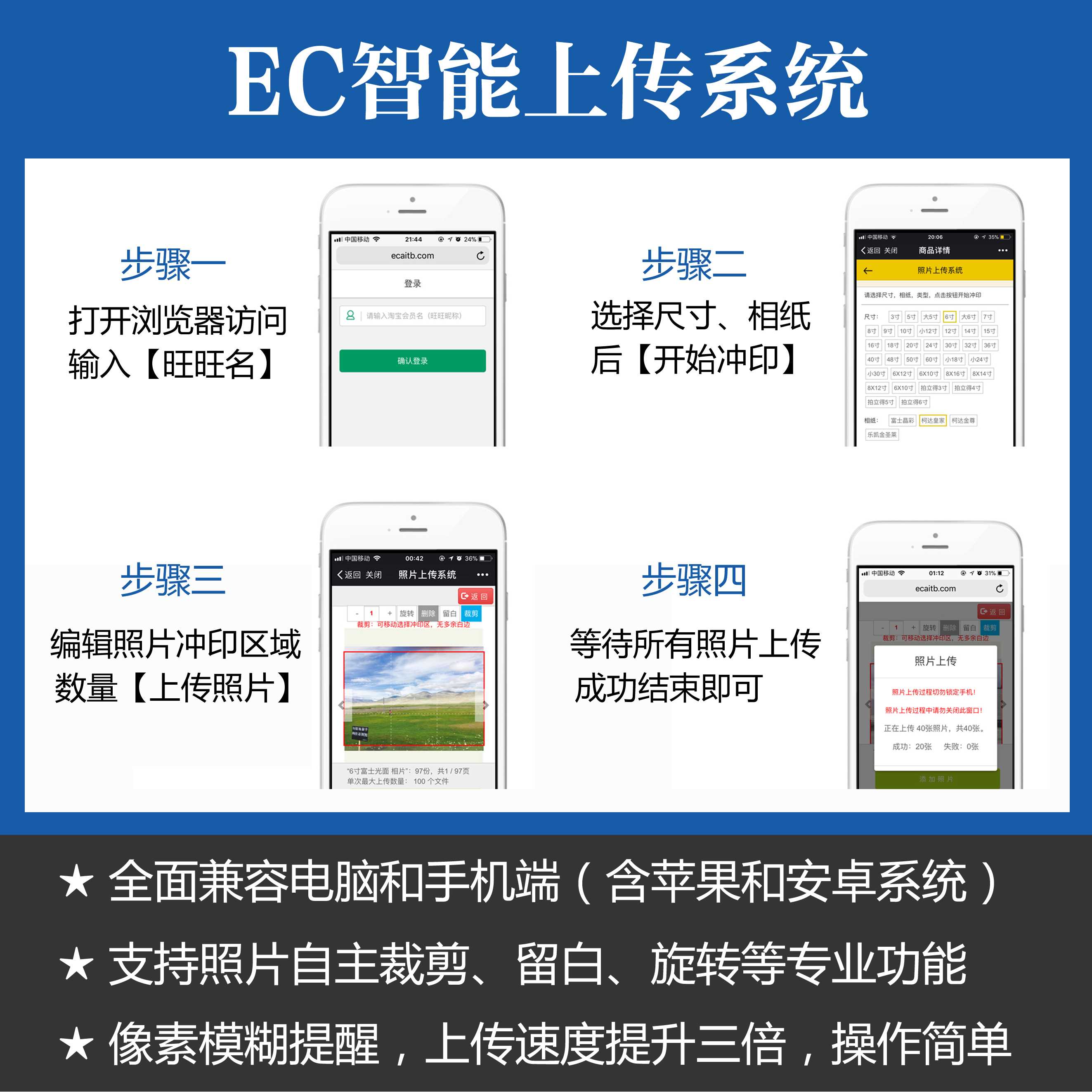 洗照片 6寸3/5寸7寸手机照片冲印拍立得照片冲洗相片打印塑封晒相