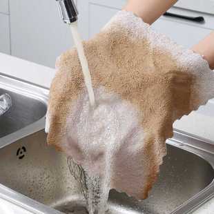 美丽雅洗碗布厨房抹布吸水家务清洁去油擦桌子易清洗纤维毛巾专用