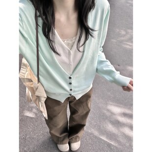 春季 假两件薄荷绿针织开衫 上新」XUAN JIE 女 XIAO 「3.18