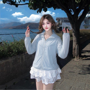 初夏山系轻薄防晒衣外套女款2026新款夏天户外爬山冲锋衣运动上衣