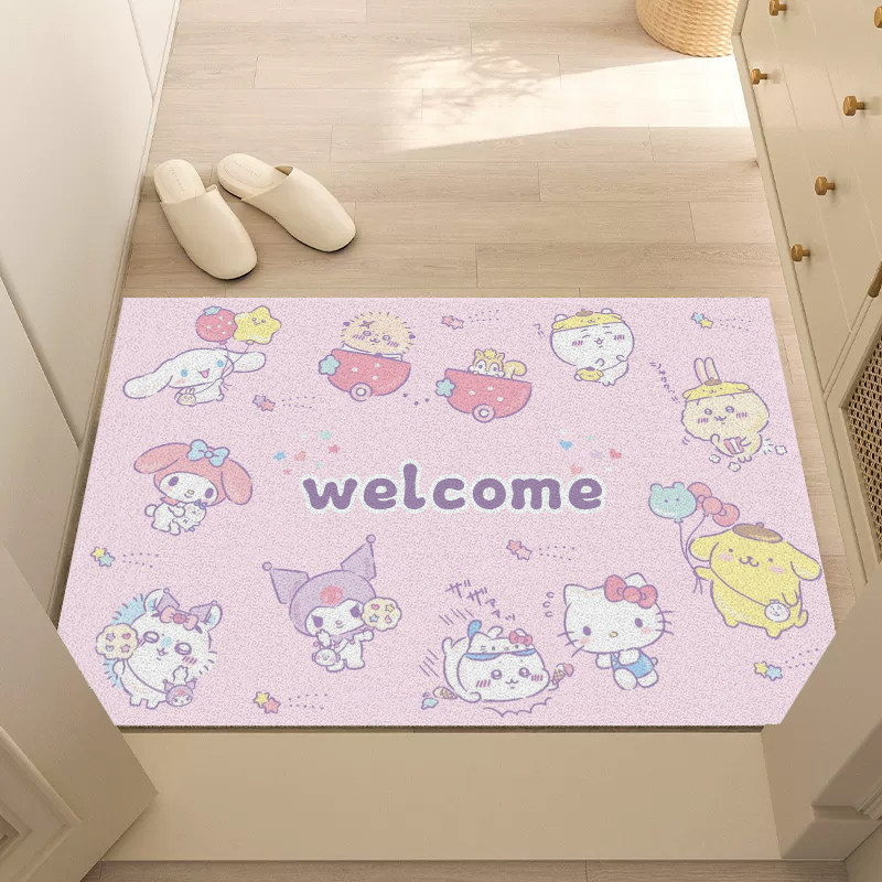 chiikawa入户门地垫丝圈耐脏可裁剪防滑垫大门口脚垫入户门垫入门