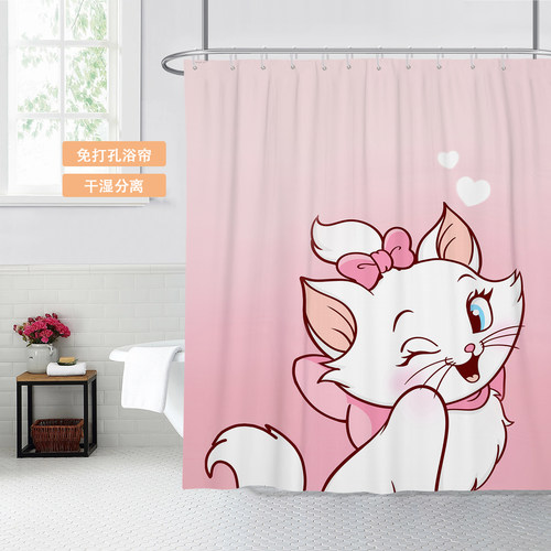 免打孔浴帘速干洗澡防水布
