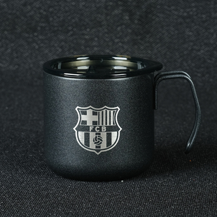 足球周边纪念皇马手办巴萨咖啡杯利物浦杯子AC米兰定制不锈钢激光