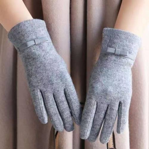 冬秋季洋气手套女款薄款保暖耐磨防滑保暖手套五指运动羊毛手套