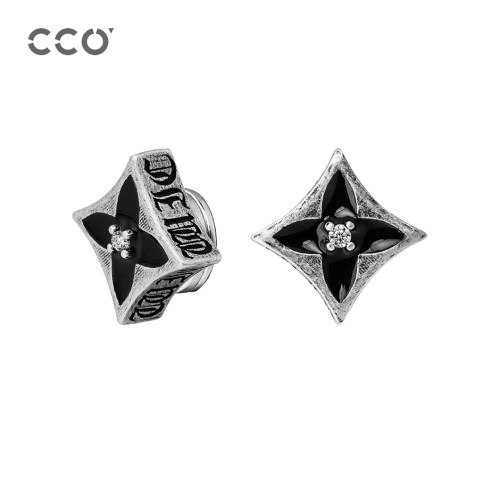 CCO四叶草耳夹菱形无耳洞耳饰