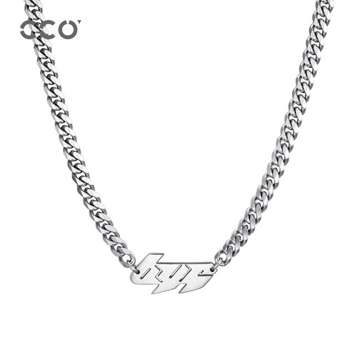 CCO字母吊坠欧美潮流钛钢男款项链小众设计百搭送男友TF_ING同款