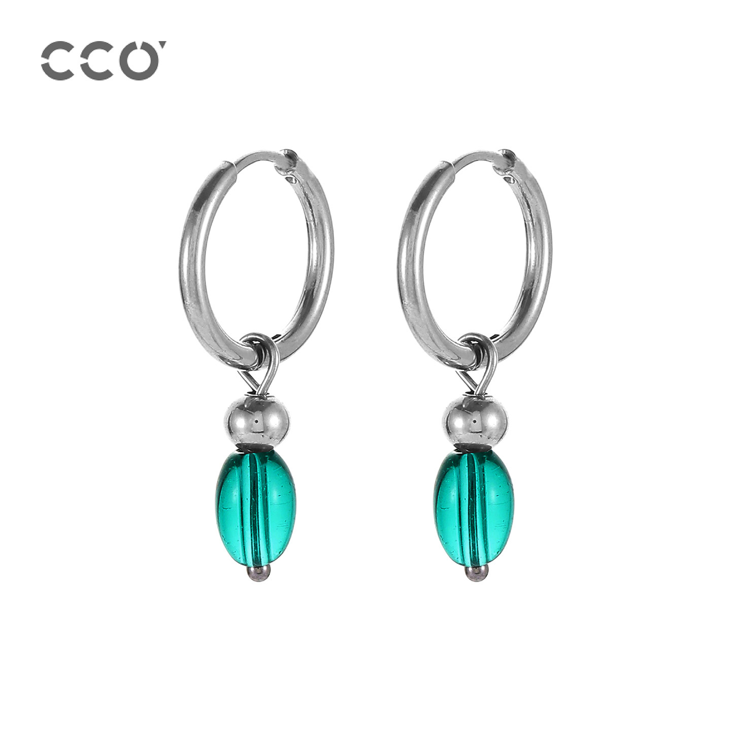 CCO孔雀蓝树脂吊坠耳环图片