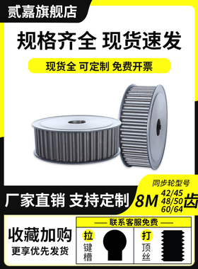 同步轮8m-42/45/48/50/60齿碳钢驱动轮厂家直销可订制库存