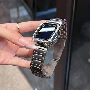 适用iwatchs10苹果手表s9高级感金属不锈钢applewatch10代表带s8/7/6/5男女款腕带Ultra时尚百搭2/3/4代SE潮