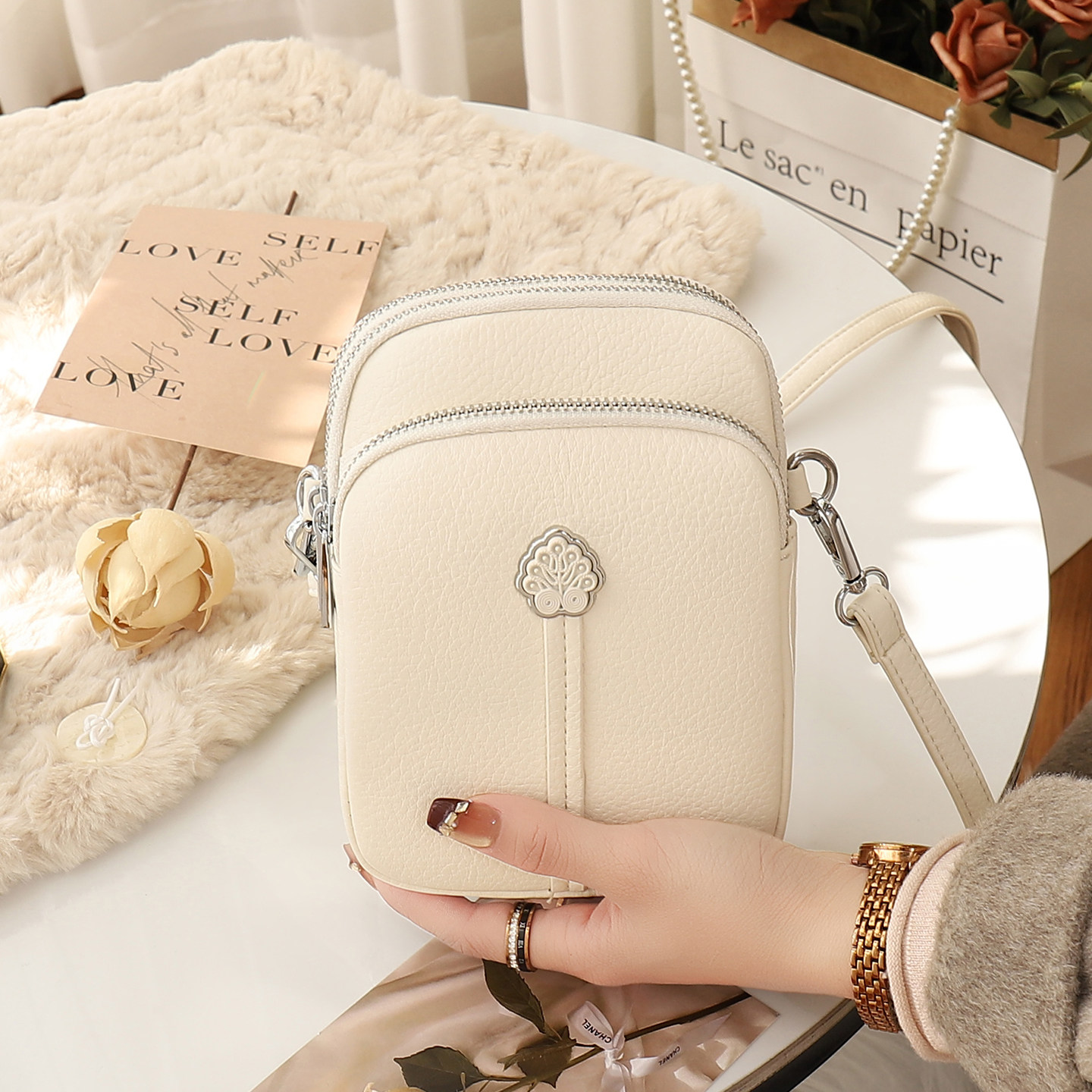 多层手机包女2026新款迷你小包百搭竖款轻便手机袋国风单肩斜挎包