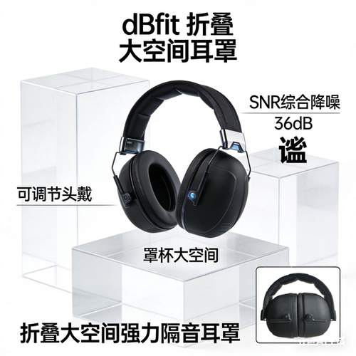dBfit折叠大空间隔音耳罩