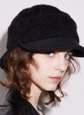 沈月同款｜black imagine6前后双帽檐毛绒鸭舌帽保暖秋冬防风