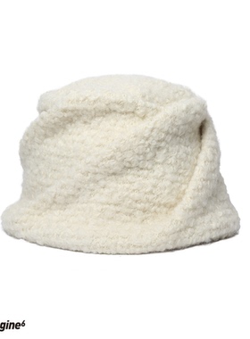 black imagine6秋冬25解构设计旋转褶皱盆帽女羊毛潮流休闲保暖