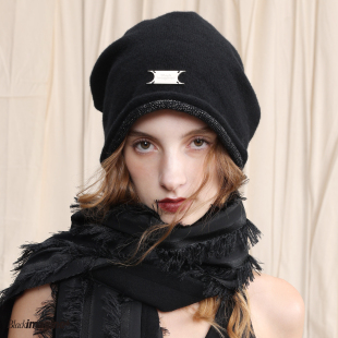 black imagine6|双层帽檐银丝羊毛堆堆帽冷帽秋冬保暖防风男女