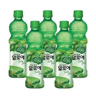 5瓶熊津芦荟饮料500ml 5粒粒果肉woongjin韩国进口0脂肪新日期