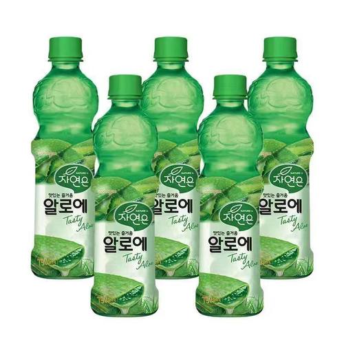 5瓶熊津芦荟饮料500ml*5粒粒果肉woongjin韩国进口0脂肪3月产
