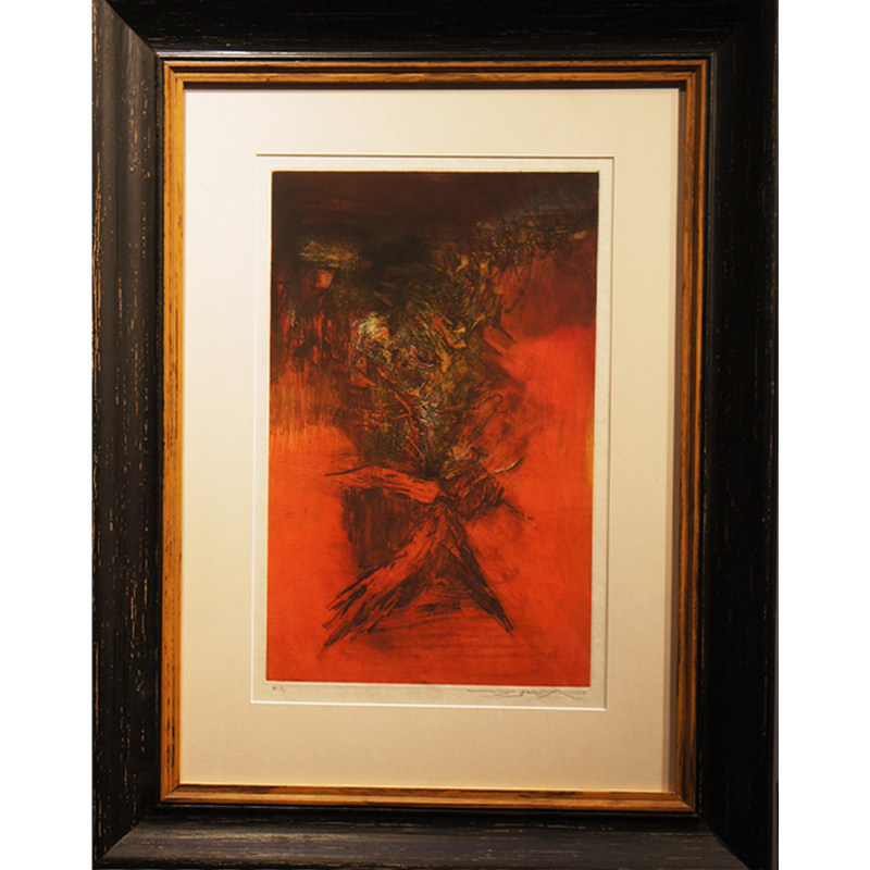 近代艺术大师 留法三杰 赵无极【无题】亲笔签名 三套铜版画